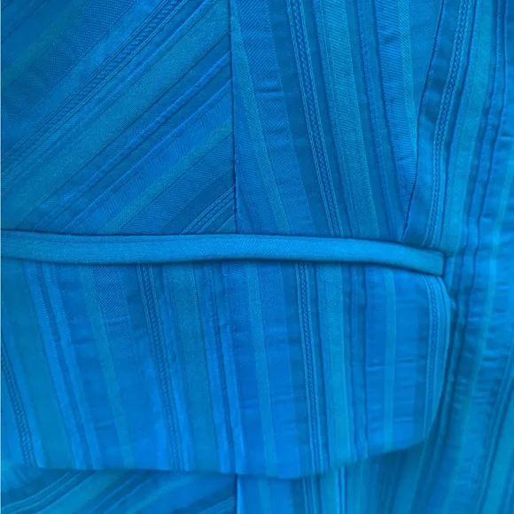 SZ 8 Petite Dana Buchman Turquoise Striped Blazer - Picture 5 of 9